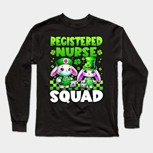 Rn Nursing registered nurse squad Nurse st Patricks Day Long Sleeve T-Shirt